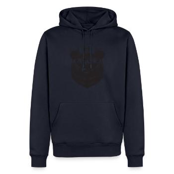 Papa Ours - Cadeau Papa Père Ours pour la fête des Pères - Sweat à capuche Premium bio Homme - bleu marine - Devant - Nico (187cm)