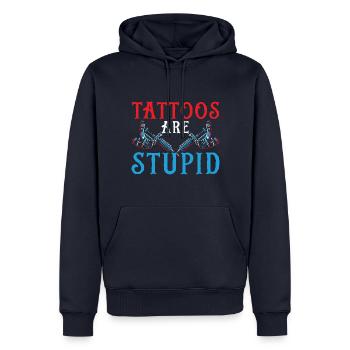 Tattoos sind dumm Tätowierer Tätowieren Tattooist - Männer Premium Bio Hoodie - Navy - Vorne - Nico (187cm)