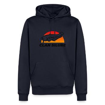 Clan Silure Wear - Design modern bunt schwarz - Männer Premium Bio Hoodie - Navy - Vorne - Nico (187cm)