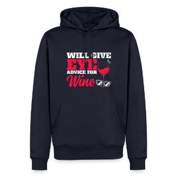 Devient consultation oculaire pour opticien optométriste en vin - Sweat à capuche Premium bio Homme - bleu marine - Devant - Nico (187cm)