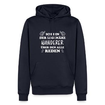 Wanderer Outdoor Lustiger Spruch Wandern Geschenk - Männer Premium Bio Hoodie - Navy - Vorne - Nico (187cm)