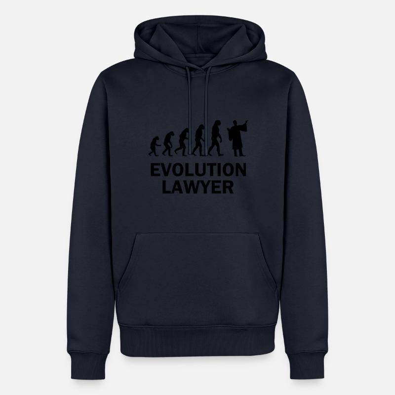 Lawyer Evolution Primaten Gericht Anwaltsrobe - Männer Premium Bio Hoodie - Navy