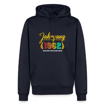 Jahrgang 1962 Frauen Männer Geburtstag Geschenk - Männer Premium Bio Hoodie - Navy - Vorne - Nico (187cm)