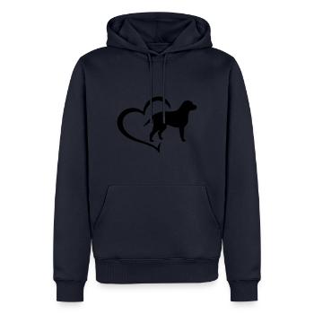 Labrador Dog Love Heart Dog Owner Gift - Men’s Premium Organic Hoodie - navy - Front - Nico (187cm)