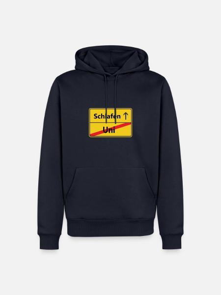 Uni? Schlafen - Männer Premium Bio Hoodie - Navy