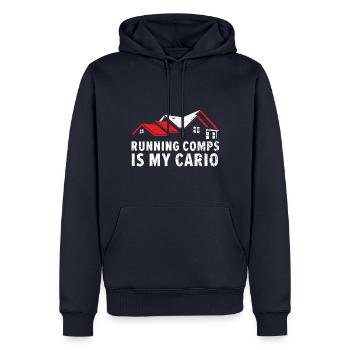 Running comps is my cardio house Immobi - Men’s Premium Organic Hoodie - navy - Front - Nico (187cm)