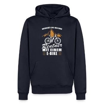 Unterschätze niemals einen Rentner mit einem EBike - Männer Premium Bio Hoodie - Navy - Vorne - Nico (187cm)