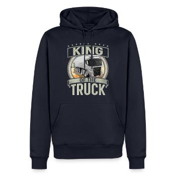 Chauffeur de camion Roi Du Camion - Sweat à capuche Premium bio Homme - bleu marine - Devant - Nico (187cm)
