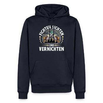 Holzfäller - Männer Premium Bio Hoodie - Navy - Vorne - Nico (187cm)