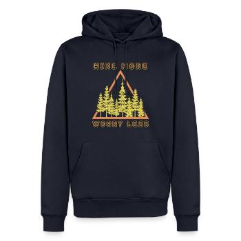 Hike More Worry Less - Männer Premium Bio Hoodie - Navy - Vorne - Nico (187cm)