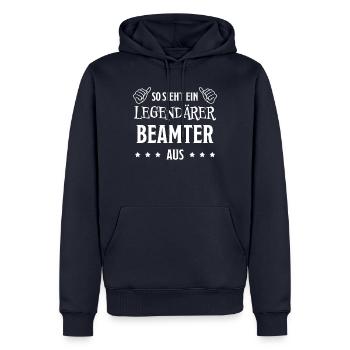 Beamter Lustiger Spruch Verbeamtung Büro Geschenk - Männer Premium Bio Hoodie - Navy - Vorne - Nico (187cm)