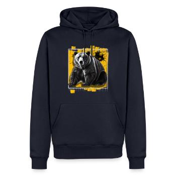 Bear - Men’s Premium Organic Hoodie - navy - Front - Nico (187cm)