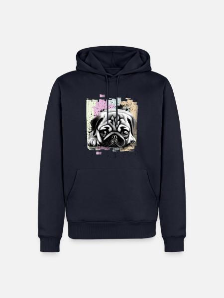 Mops - Männer Premium Bio Hoodie - Navy