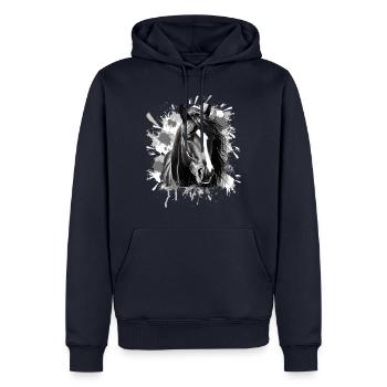 Horse - Men’s Premium Organic Hoodie - navy - Front - Nico (187cm)
