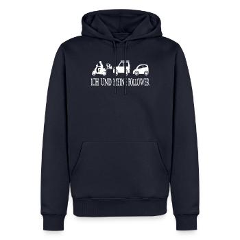 Ich Und Meine Follower Lustig Scooter Motorroller - Männer Premium Bio Hoodie - Navy - Vorne - Nico (187cm)