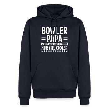 Bowling Spruch Bowlingspieler Fun Bowler Geschenk - Männer Premium Bio Hoodie - Navy - Vorne - Nico (187cm)