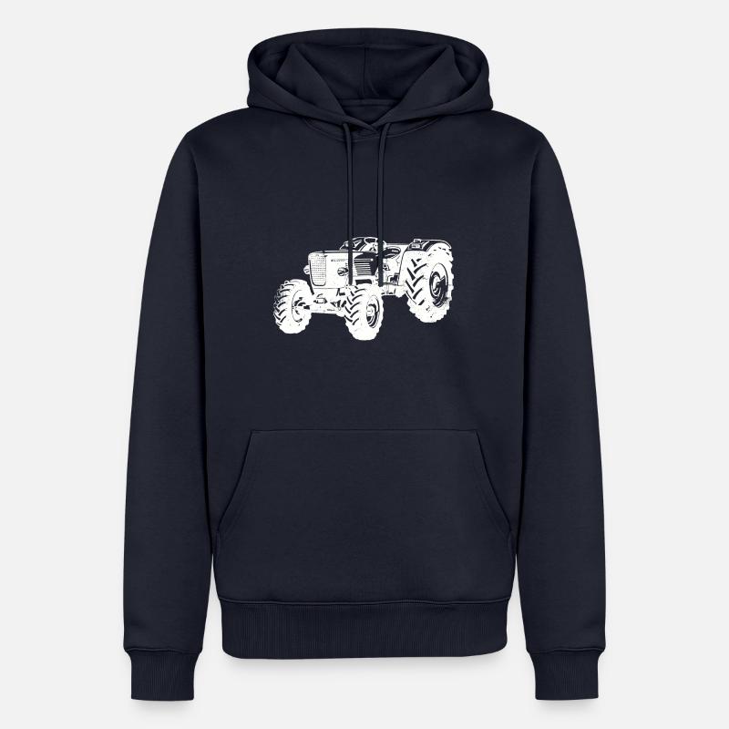Güldner Traktor Oldtimer - Männer Premium Bio Hoodie - Navy