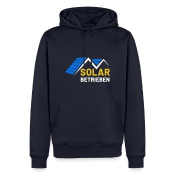 Solar betrieben Photovoltaik Solarenergie Sonne - Männer Premium Bio Hoodie - Navy - Vorne - Nico (187cm)