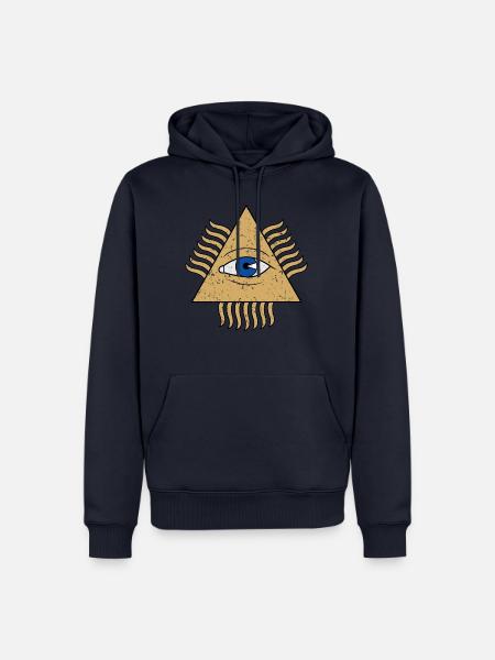 All-Seeing Eye - Pyramid Triangle - Men’s Premium Organic Hoodie - navy
