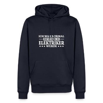 Elektriker Spruch Lustiges Elektriker Geschenk - Männer Premium Bio Hoodie - Navy - Vorne - Nico (187cm)