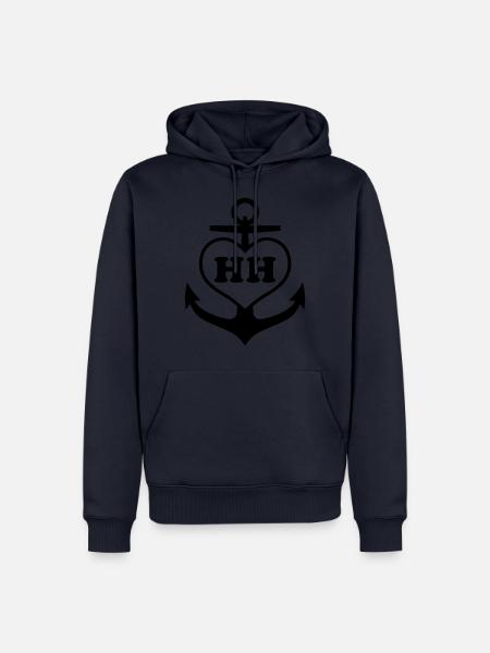 Anker + Herz HH 1c - Männer Premium Bio Hoodie - Navy