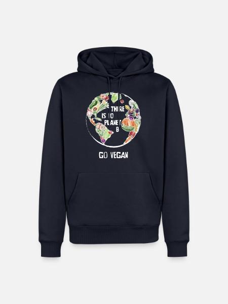 There Is No Planet B, Go Vegan! - Männer Premium Bio Hoodie - Navy