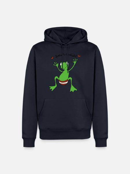 Frosch Verliebt - Männer Premium Bio Hoodie - Navy