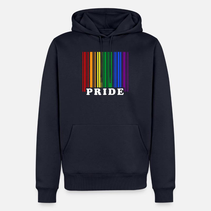 Pride LGBT Strichcode - Männer Premium Bio Hoodie - Navy