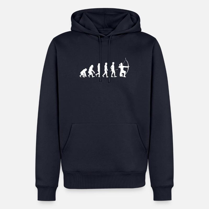 Evolution Vom Bogenschießen - Archery Evolution - Männer Premium Bio Hoodie - Navy