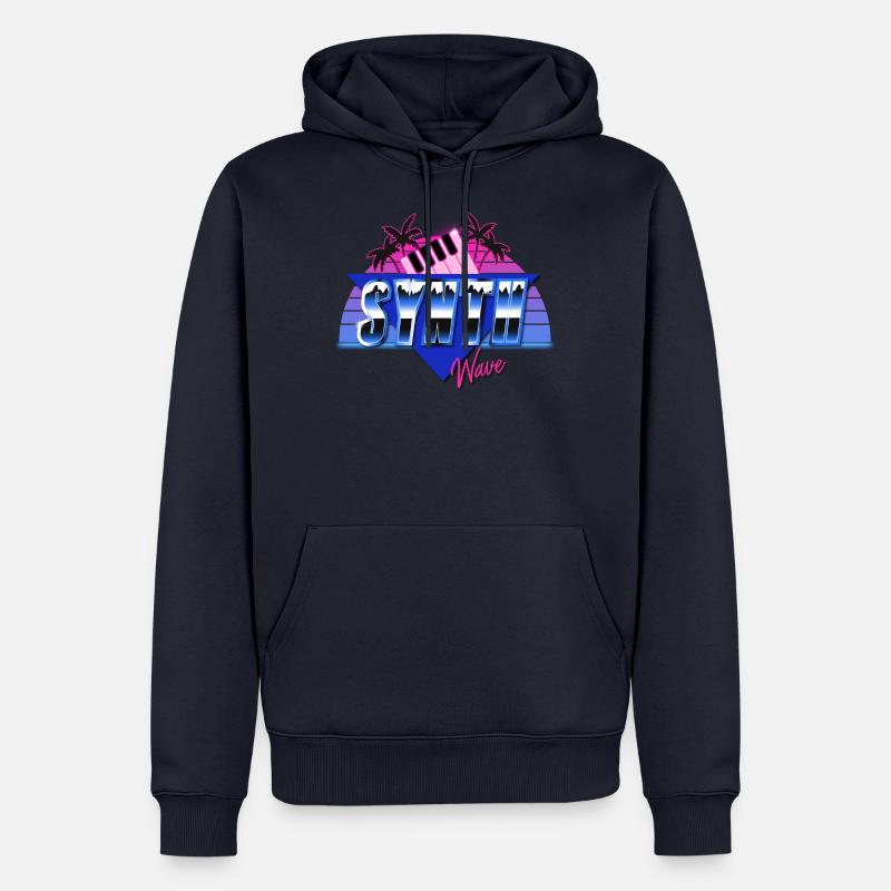 Synthwave - Männer Premium Bio Hoodie - Navy