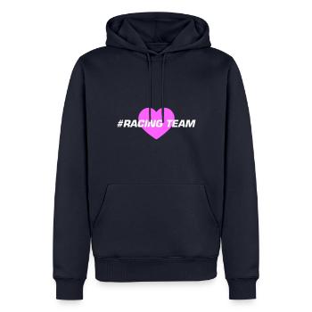 Racing Team Herz - Männer Premium Bio Hoodie - Navy - Vorne - Nico (187cm)