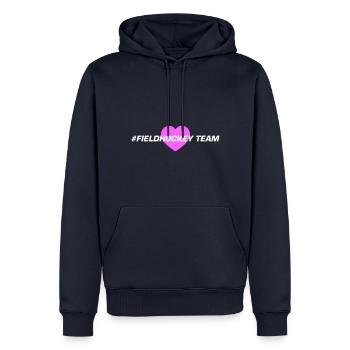fieldhockey team herz - Männer Premium Bio Hoodie - Navy - Vorne - Nico (187cm)