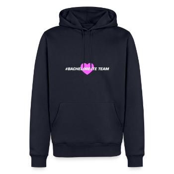 bachelorette team herz - Männer Premium Bio Hoodie - Navy - Vorne - Nico (187cm)