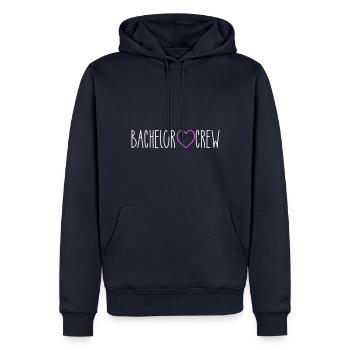 Bachelor Crew Cœur - Sweat à capuche Premium bio Homme - bleu marine - Devant - Nico (187cm)