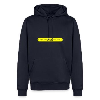 2025 Jahr Ornament - Männer Premium Bio Hoodie - Navy - Vorne - Nico (187cm)