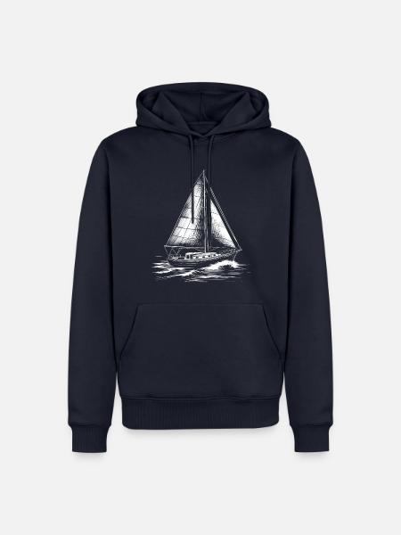Segelboot - Männer Premium Bio Hoodie - Navy