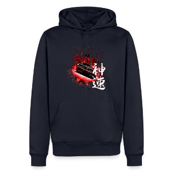 Japanese good speed car with the Japan lettering - Männer Premium Bio Hoodie - Navy - Vorne - Nico (187cm)