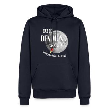 MOON BOUGHT - Men’s Premium Organic Hoodie - navy - Front - Nico (187cm)