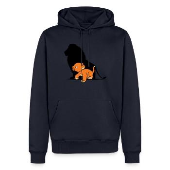 Niedlicher Löwe Schatten Tier Kinder Geschenk - Männer Premium Bio Hoodie - Navy - Vorne - Nico (187cm)