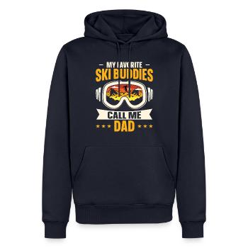 Ski Skiing Skifahrer Skisport Langlauf Biathlon - Männer Premium Bio Hoodie - Navy - Vorne - Nico (187cm)