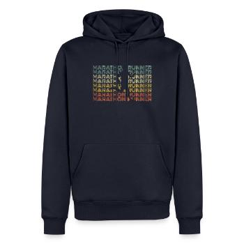 Marathon Marathonlauf Marathonläufer Geschenk - Männer Premium Bio Hoodie - Navy - Vorne - Nico (187cm)