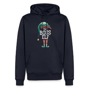 The Boss Elf Die Chef Elfe Weihnachten Geschenk - Männer Premium Bio Hoodie - Navy - Vorne - Nico (187cm)