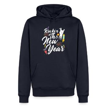 Das Neue Jahr 2022 Rocken - Männer Premium Bio Hoodie - Navy - Vorne - Nico (187cm)
