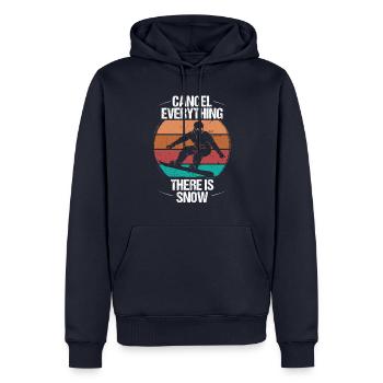 Snowboarding Retro Cancel Everything Snow Vintage - Männer Premium Bio Hoodie - Navy - Vorne - Nico (187cm)