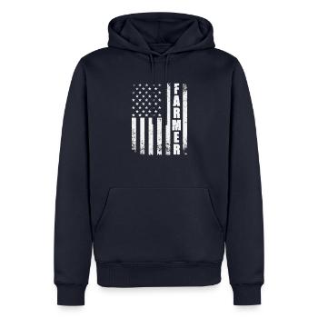 Amerika Flagge Landwirt Farmer USA America - Männer Premium Bio Hoodie - Navy - Vorne - Nico (187cm)