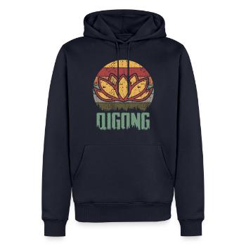 Retro Qigong Qi Gong Tai Chi Chigong - Männer Premium Bio Hoodie - Navy - Vorne - Nico (187cm)