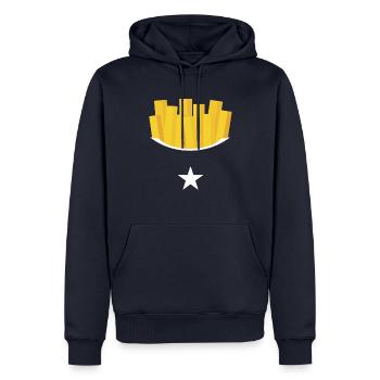 Pommes Kostüm Pommes Frites Verkleidung - Männer Premium Bio Hoodie - Navy - Vorne - Nico (187cm)