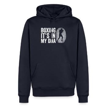 Boxen Boxer Boxhandschuhe Boxkampf Geschenk - Männer Premium Bio Hoodie - Navy - Vorne - Nico (187cm)