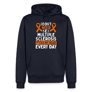 Multiple Sclerosis Awareness Orange MS Ribbon - Männer Premium Bio Hoodie - Navy - Vorne - Nico (187cm)