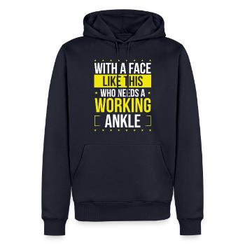 Funny Broken Ankle well soon Broken Ankle Warrior - Men’s Premium Organic Hoodie - navy - Front - Nico (187cm)